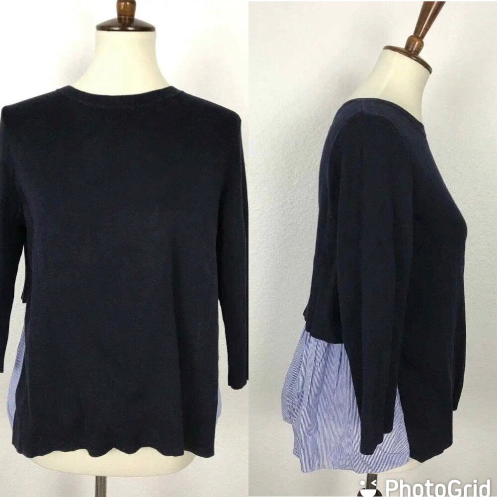 COS Striped Stretch Knit Pullover Top
